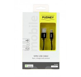 Pudney USB A Plug to Mini USB Plug 5Pin V2.0 2 Metre Black