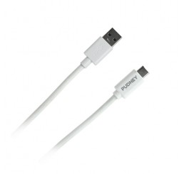 Pudney USB A Plug to USB C Plug  V3.1 1 Metre White