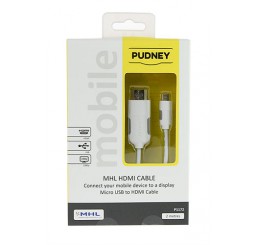 PUDNEY MHL 2.0 TO HDTV HDMI CABLE 2 METRE WHITE
