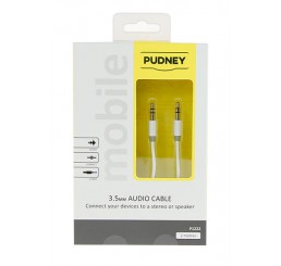 Pudney 3.5mm Stereo Plug to 3.5mm Stereo Plug 2 Metre White