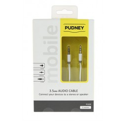 Pudney 3.5mm Stereo Plug to 3.5mm Stereo Plug 3 Metre White