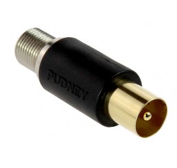 Pudney Adaptor Coaxial Plug to F Socket