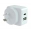 PUDNEY DUAL USB A/C WALL CHARGER 5V 3.4A WHITE