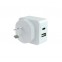 PUDNEY DUAL USB A/C WALL CHARGER 5V 3.4A WHITE